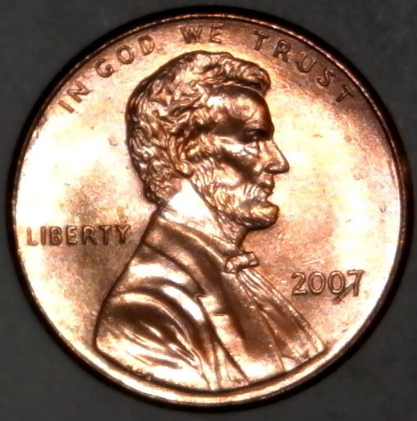 2007-P-Lincoln-Memorial-Cent-Struck-Through-Debris